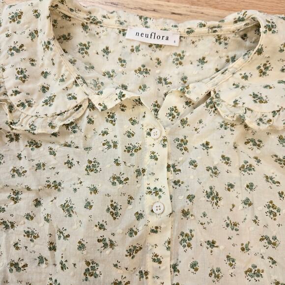 Neuflora Autumn Springs Blouse Floral Button Down feminine - Picture 3 of 9
